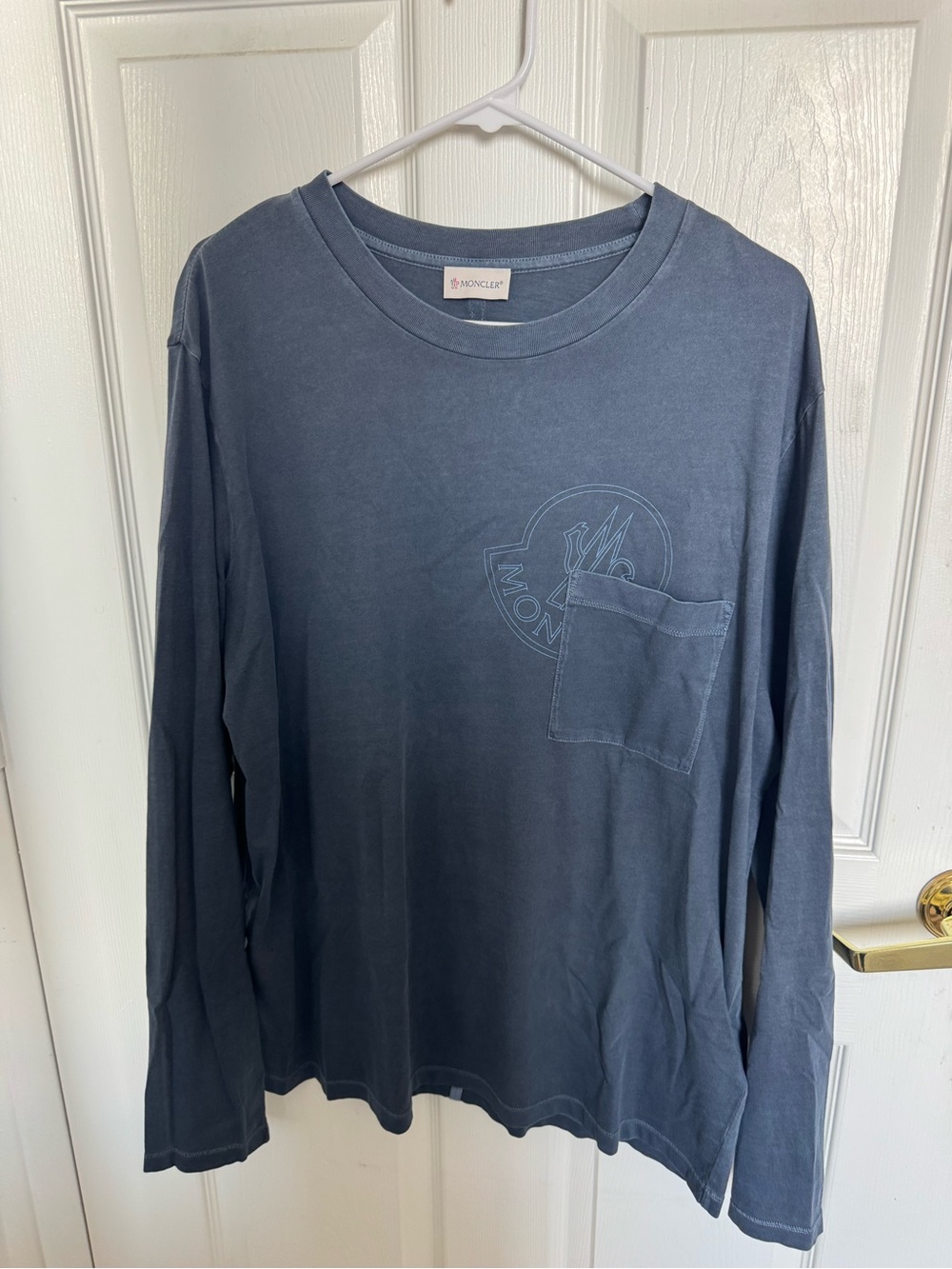 Moncler Blue Long Sleeve Pocket Shirt